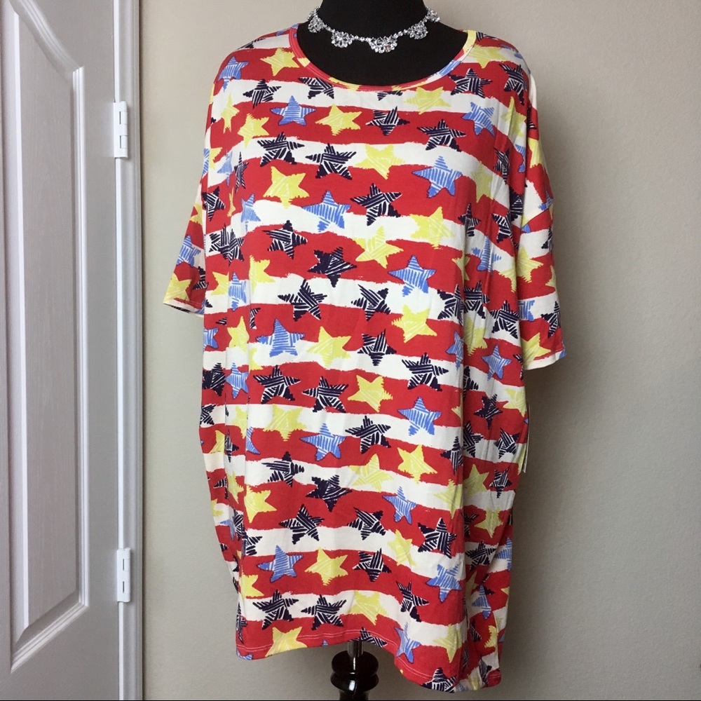 NWT LuLaRoe AMERICANA Irma Tunic Top